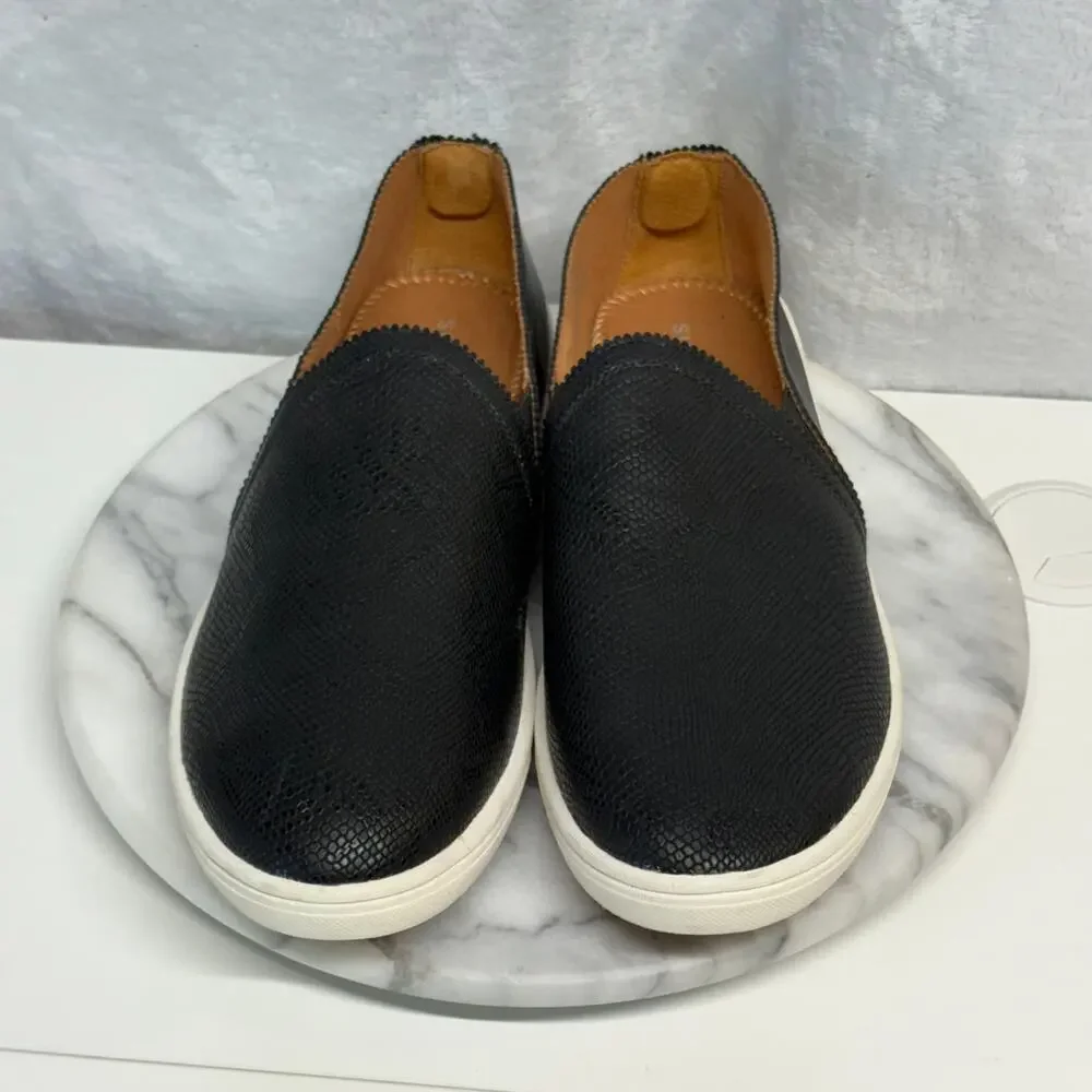 Sun + Stone Women Mariam Slip On Shoes Black Faux‎ Leather Size 11 Casual